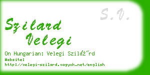 szilard velegi business card